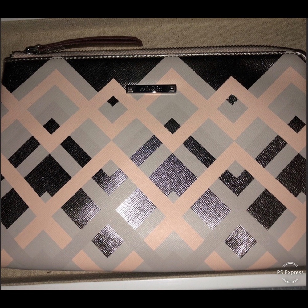 Stella & Dot Capri Pouch Metallic Geo Clutch